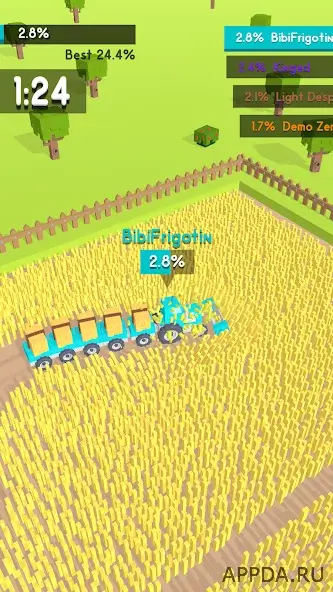 Farmers.io на Андроид — комбайн с полным бункером в увлекательной гонке фермеров