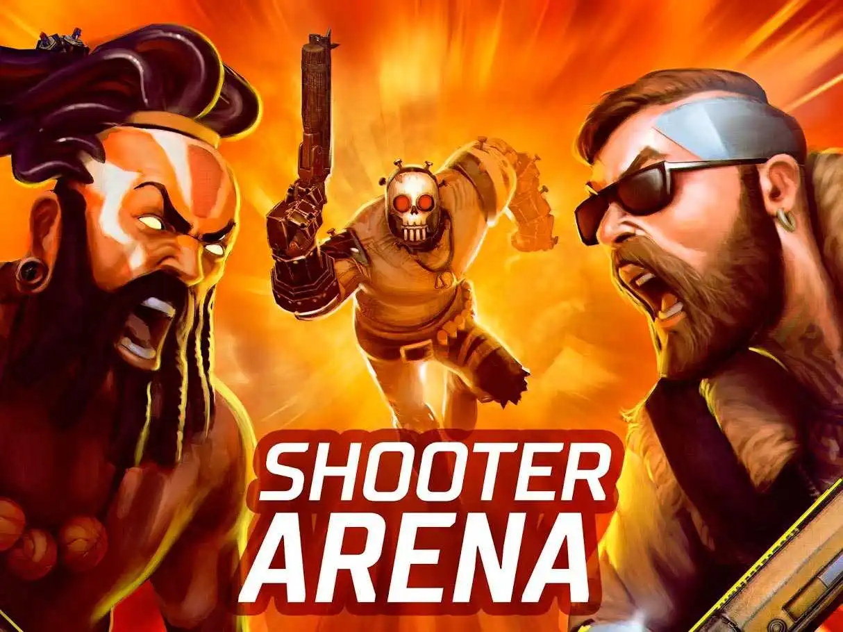 Главное меню игры Shooter Arena на Андроид — выбор режимов и персонажей